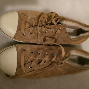 Brown Suede High-Top Sneakers